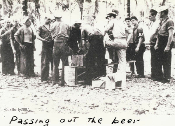 WWII, Passing out the Beer, Samai, Philippines