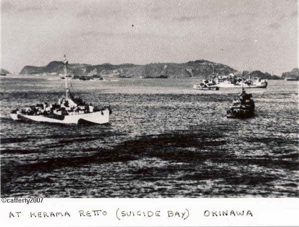 Kerama Retto, Suicide Bay, Okinawa from USS Dennis